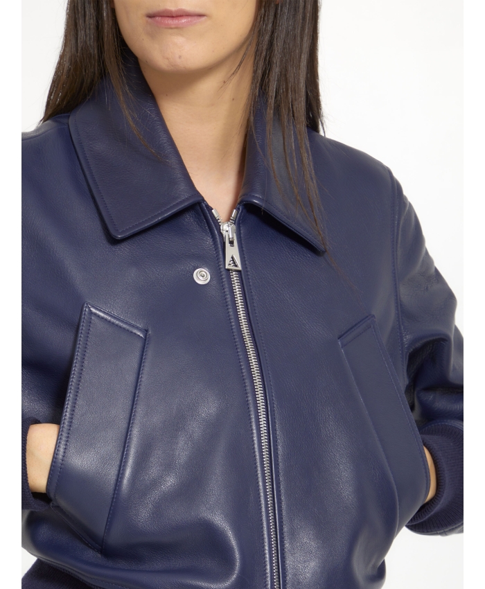 BOTTEGA VENETA - Blue leather jacket