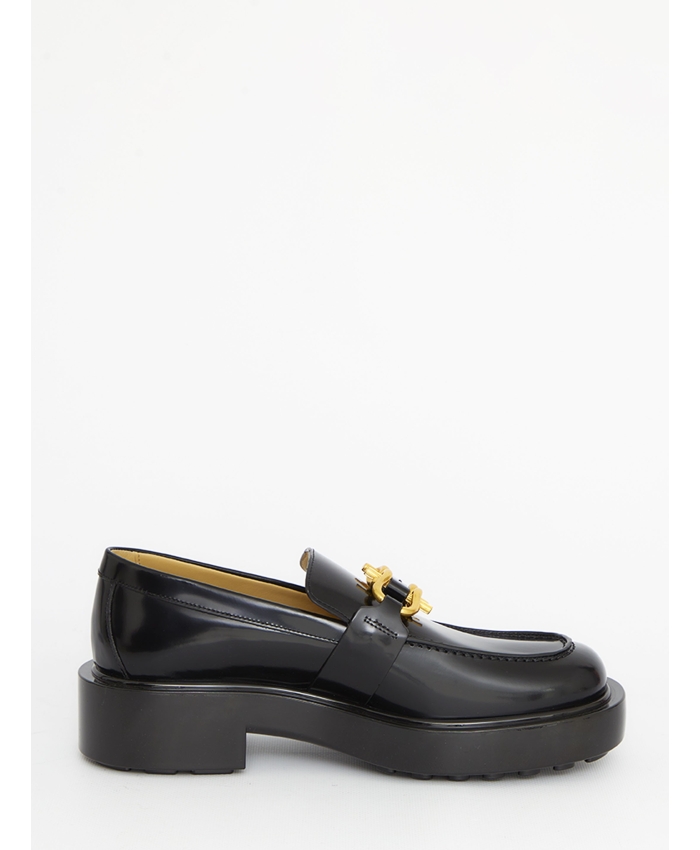 BOTTEGA VENETA - Black leather loafers