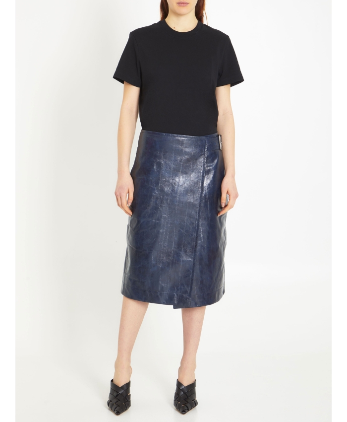 BOTTEGA VENETA - Leather midi skirt
