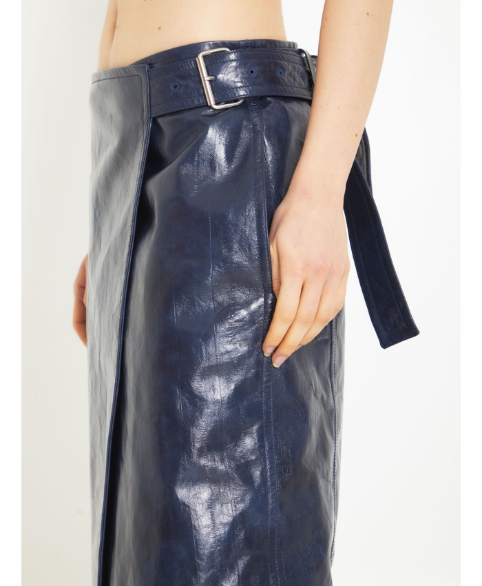BOTTEGA VENETA - Leather midi skirt