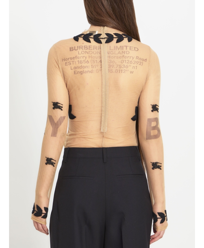 BURBERRY - EKD embroidered bodysuit