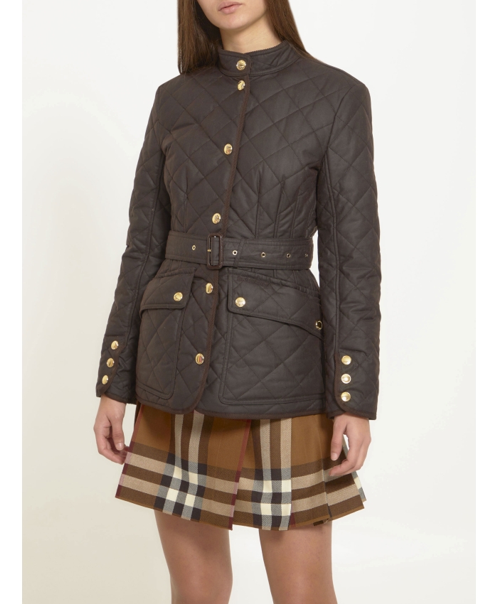 BURBERRY - Quilted waxed cotton jacket