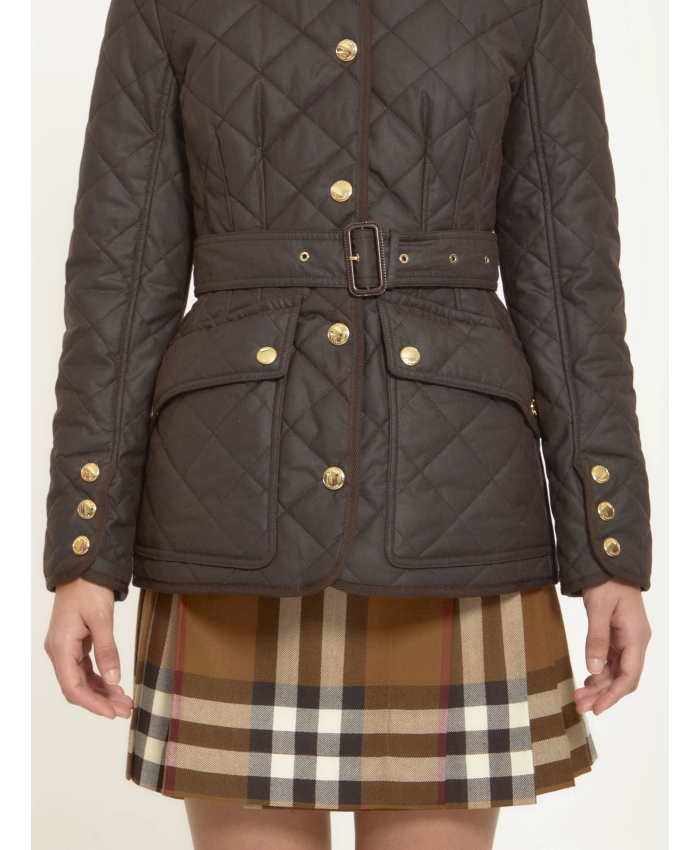 BURBERRY - Quilted waxed cotton jacket