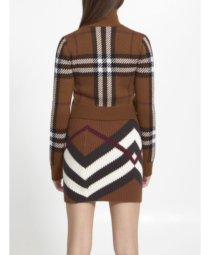 BURBERRY - Check cropped sweater
