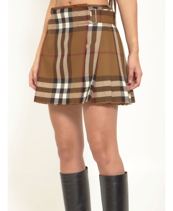 BURBERRY - Check pleated skirt