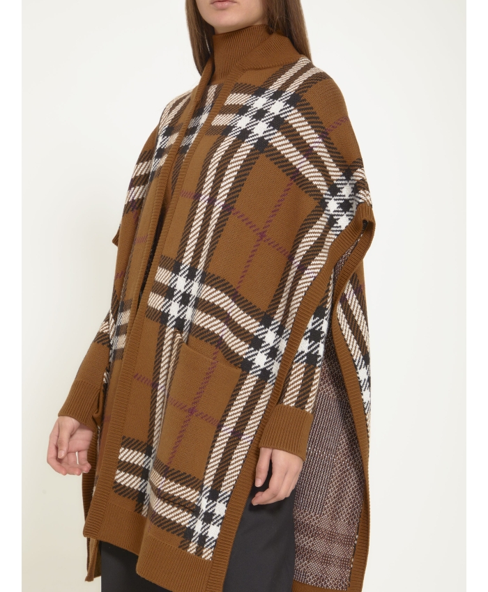 BURBERRY - Check wool cape