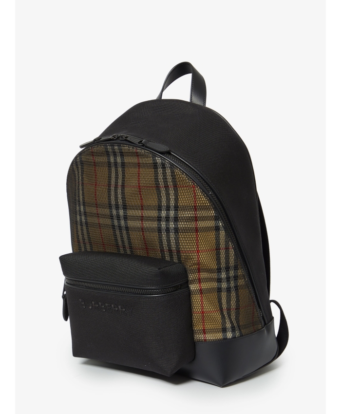 BURBERRY - Check and mesh backpack
