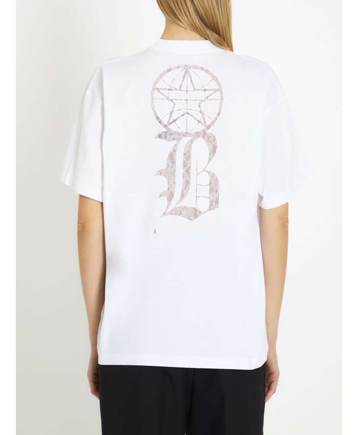 BURBERRY - T-shirt con logo in pizzo