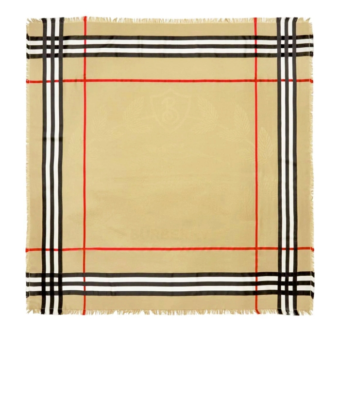 BURBERRY - Silk wool large square scarf
