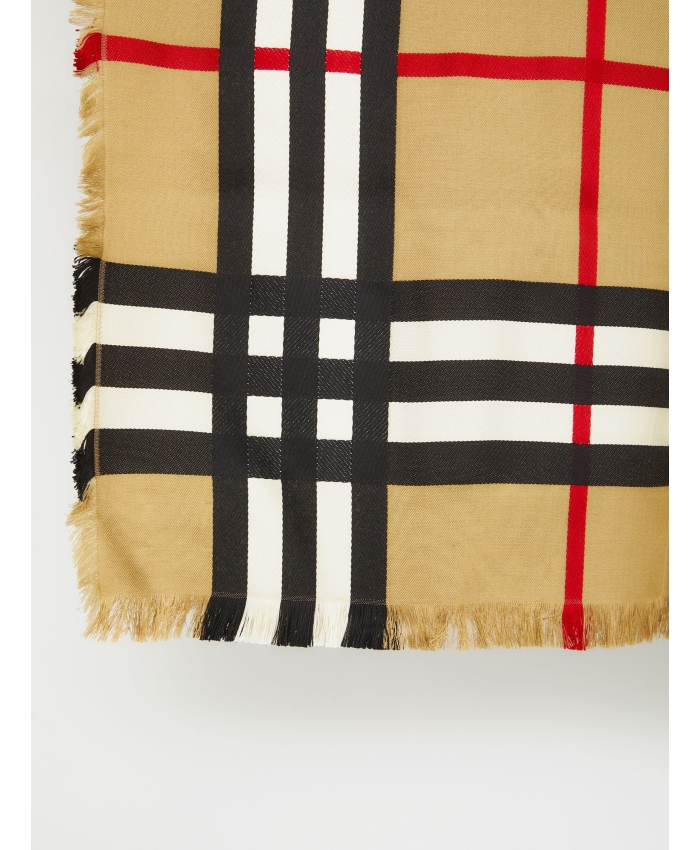 BURBERRY - Silk wool large square scarf