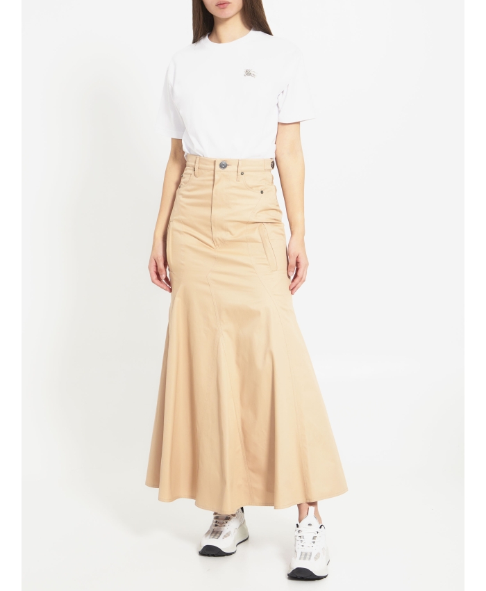 BURBERRY - Cotton gabardine long skirt