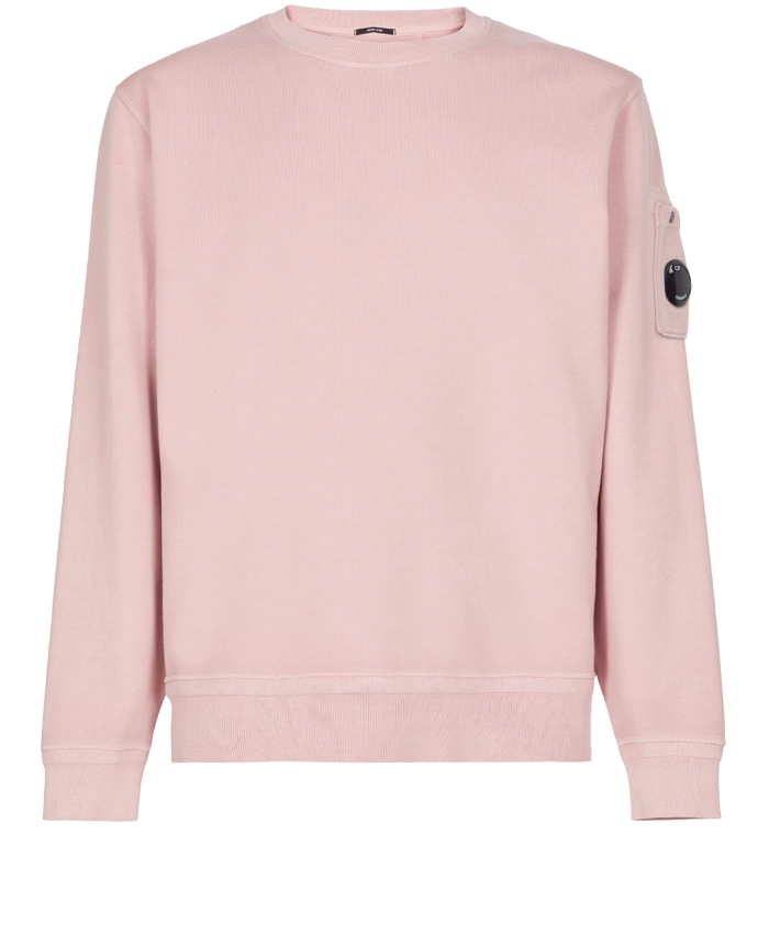 CP COMPANY - Pink cotton fleece sweatshirt