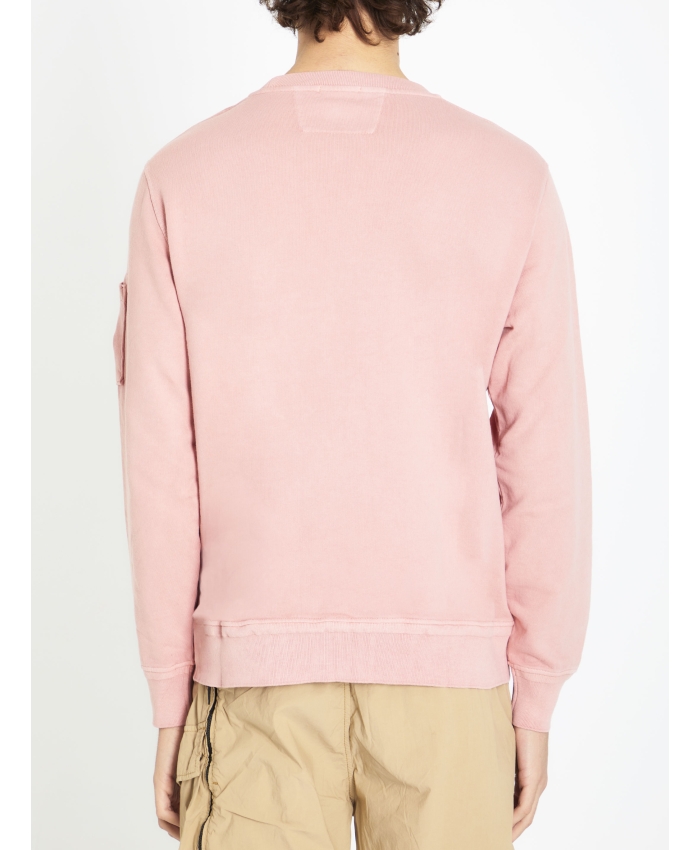 CP COMPANY - Pink cotton fleece sweatshirt