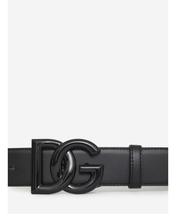 DOLCE&GABBANA - DG black leather belt