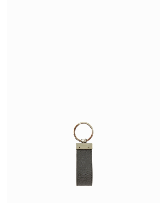 DOLCE&GABBANA - Black leather key chain
