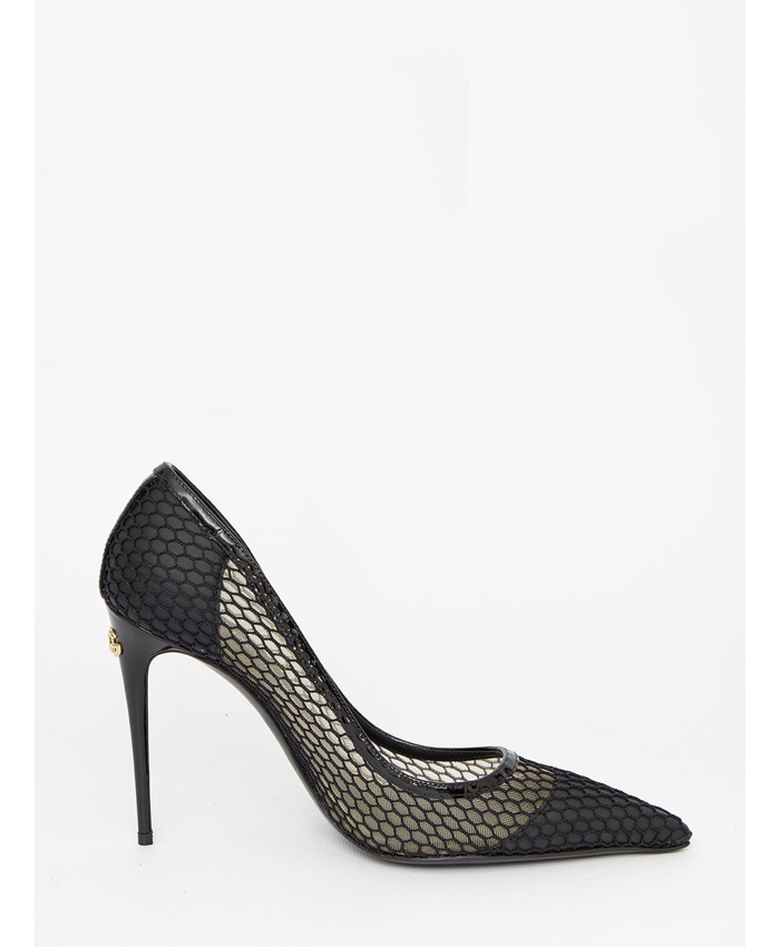 DOLCE&GABBANA - Mesh and patent leather pumps