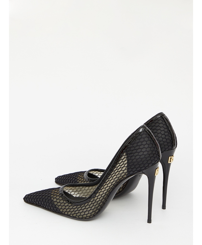 DOLCE&GABBANA - Mesh and patent leather pumps