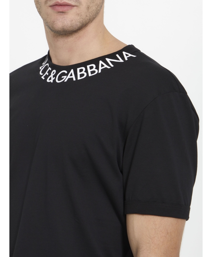 DOLCE&GABBANA - Black t-shirt with logo