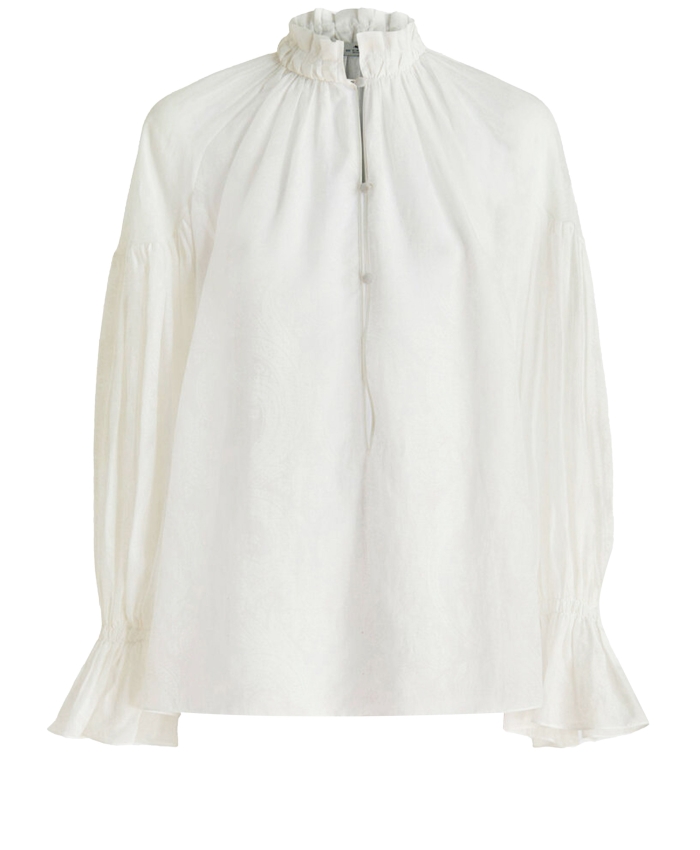 ETRO - Ruched cotton and silk blouse