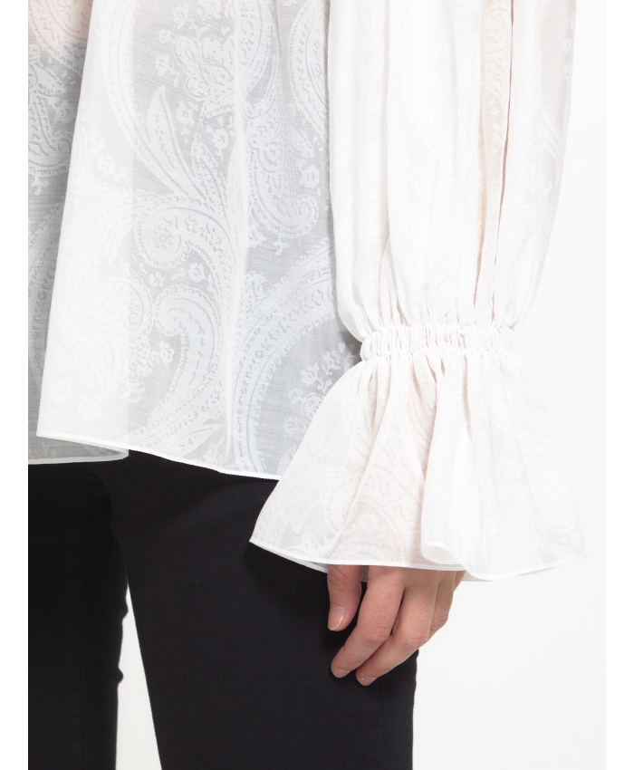 ETRO - Ruched cotton and silk blouse