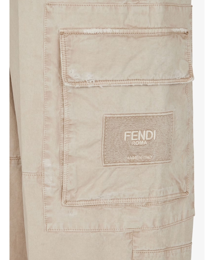 FENDI - Beige cotton trousers