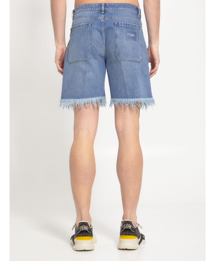 FENDI - Blue denim bermuda shorts