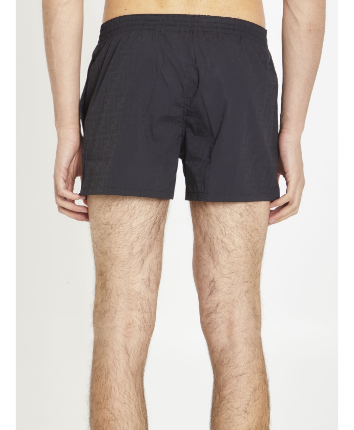FENDI - Black nylon swim shorts
