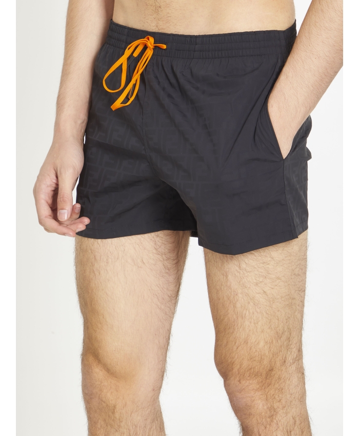 FENDI - Black nylon swim shorts