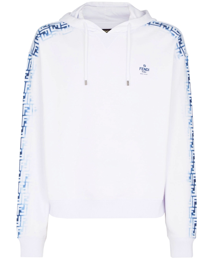 FENDI - White jersey hoodie