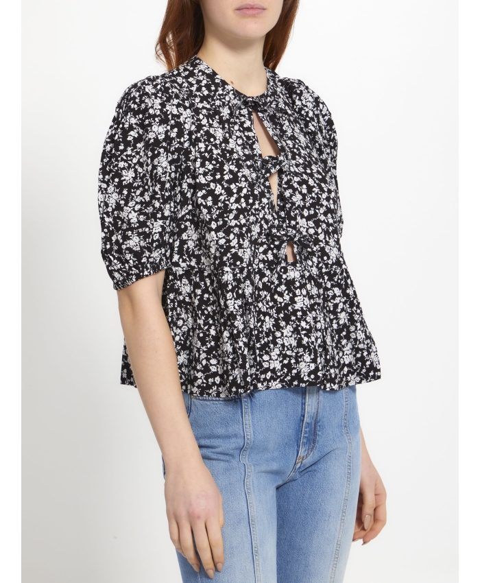 GANNI - Floral crepe blouse