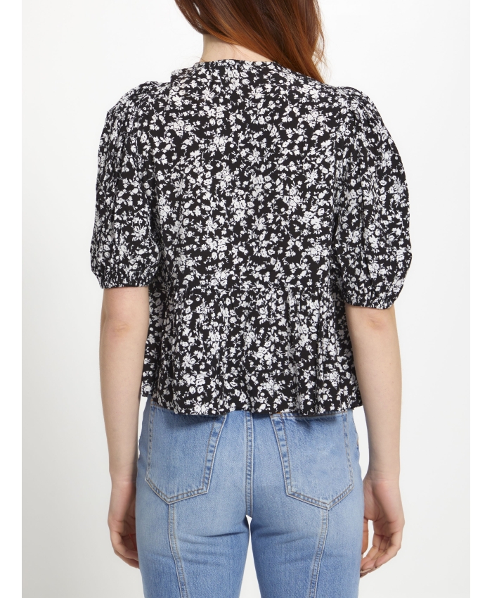 GANNI - Floral crepe blouse