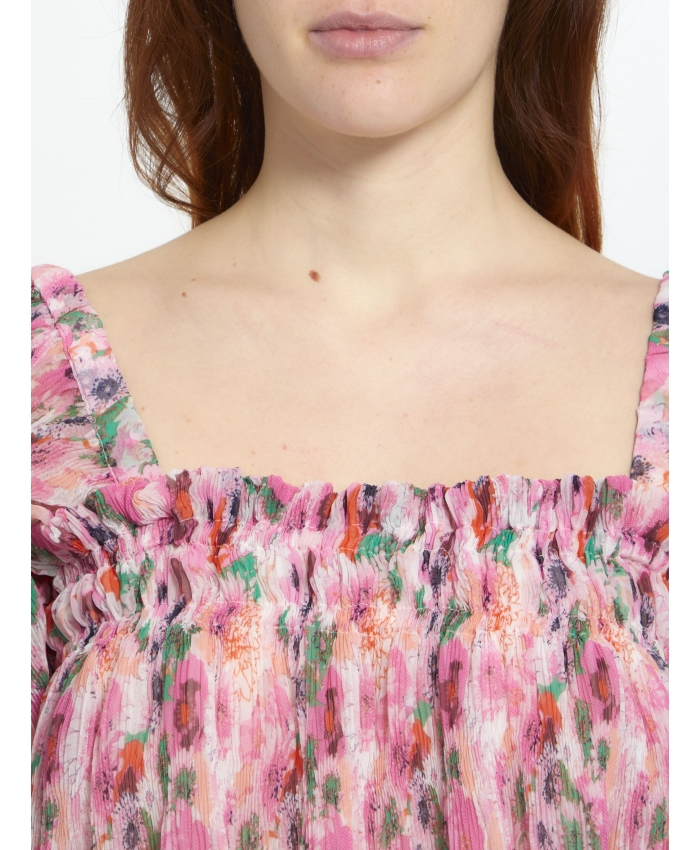 GANNI - Pleated georgette blouse