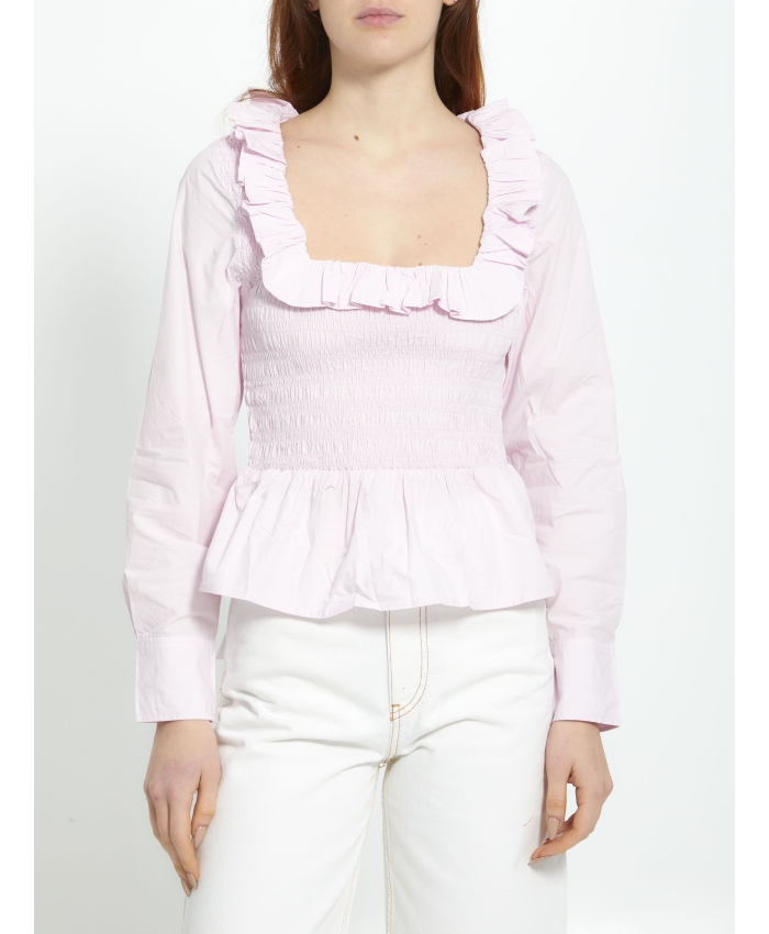 GANNI - Cotton poplin blouse