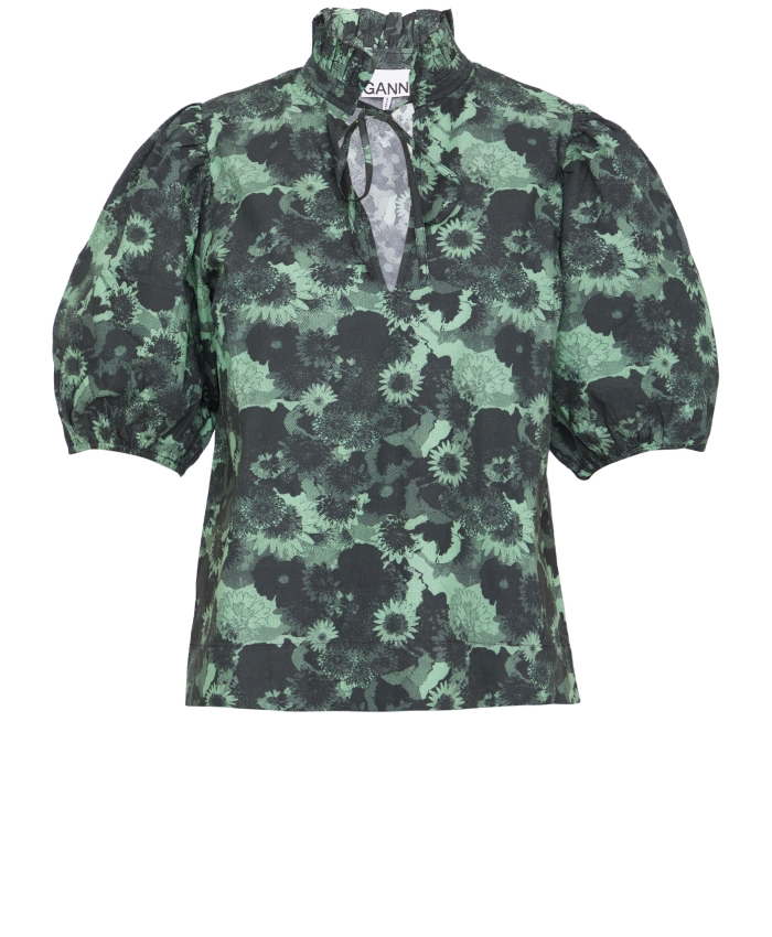 GANNI - Floral cotton blouse