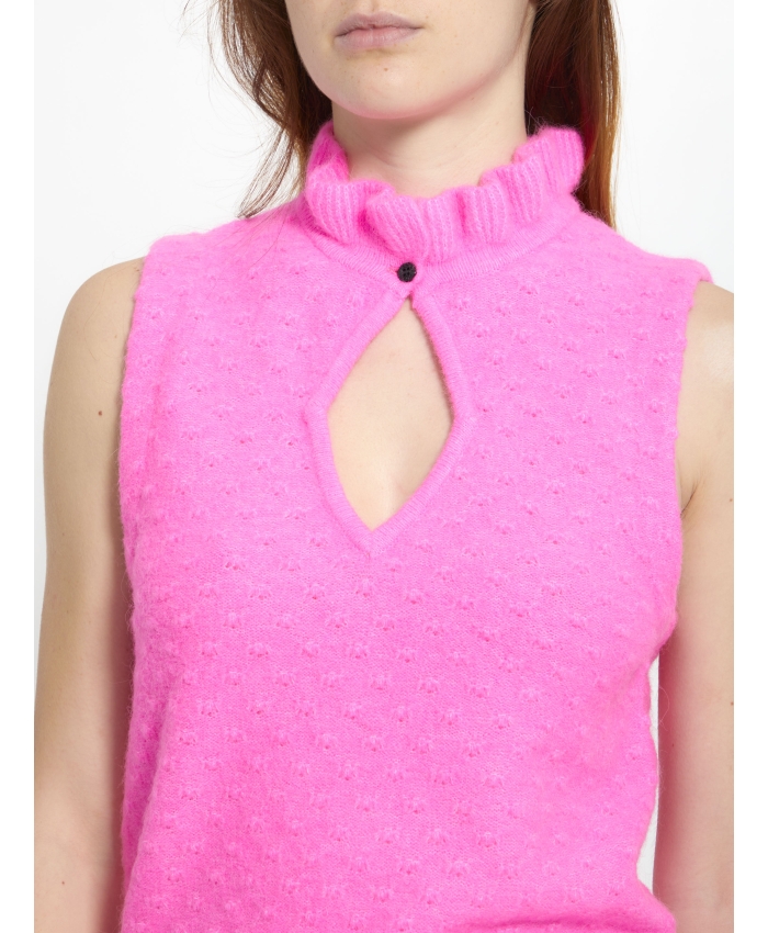 GANNI - Pink wool top