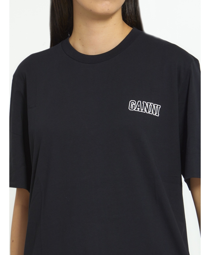 GANNI - T-shirt in cotone con logo