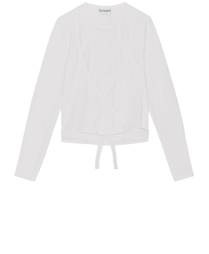 GANNI - Jersey wrap blouse