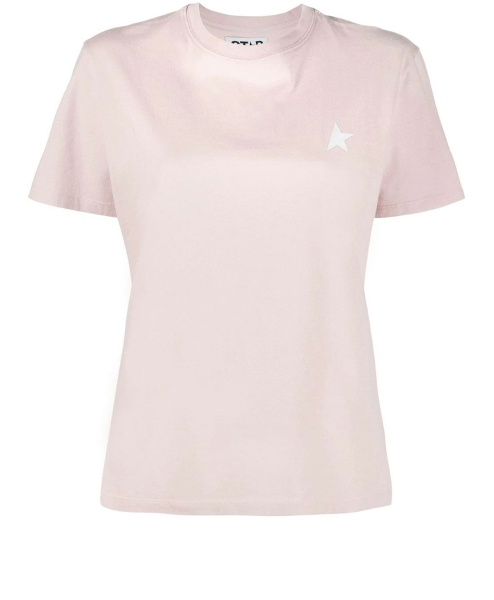 GOLDEN GOOSE - T-shirt rosa con logo