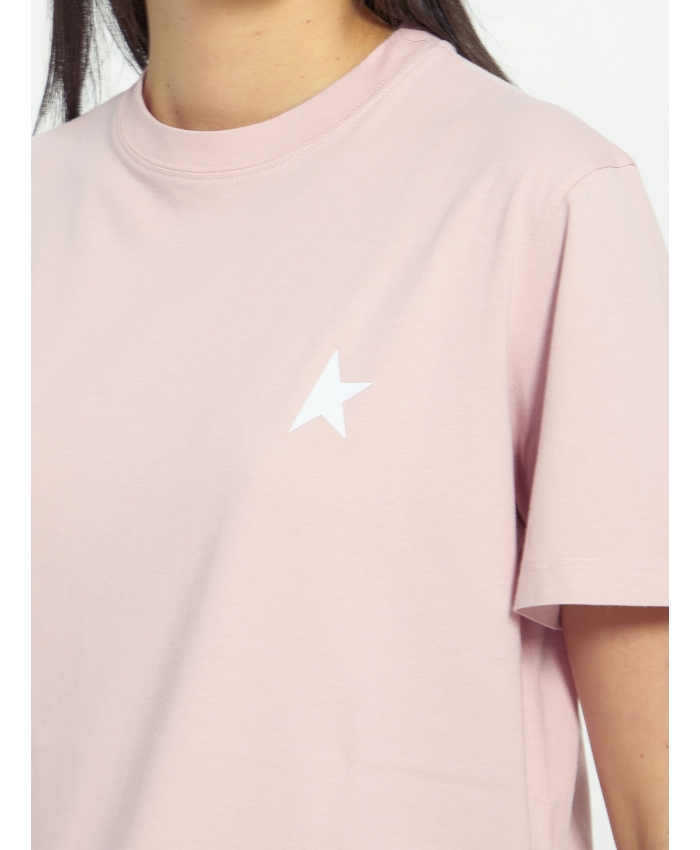 GOLDEN GOOSE - Pink t-shirt with logo