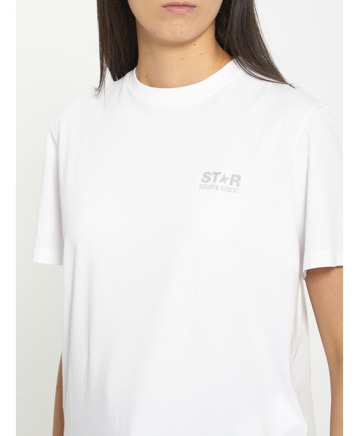 GOLDEN GOOSE - T-shirt bianca con logo