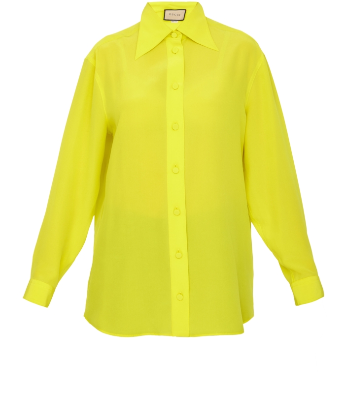 GUCCI - Camicia in seta gialla
