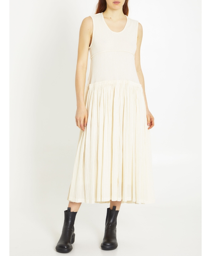 JIL SANDER - Pleated cotton dress