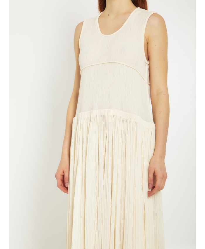 JIL SANDER - Pleated cotton dress