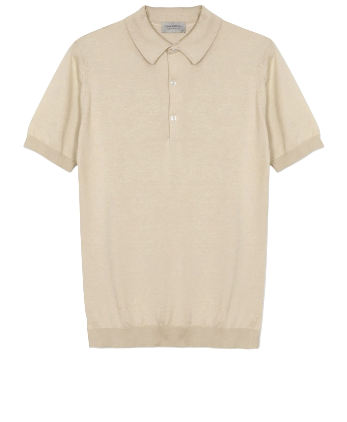 JOHN SMEDLEY - Sand cotton polo shirt