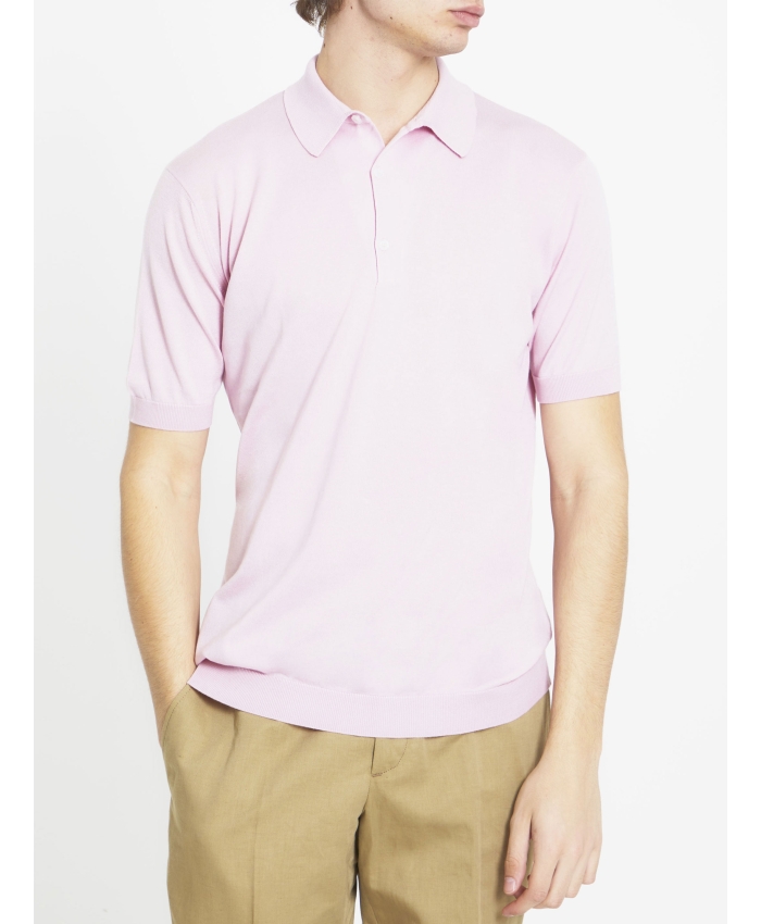 JOHN SMEDLEY - Pink cotton polo shirt