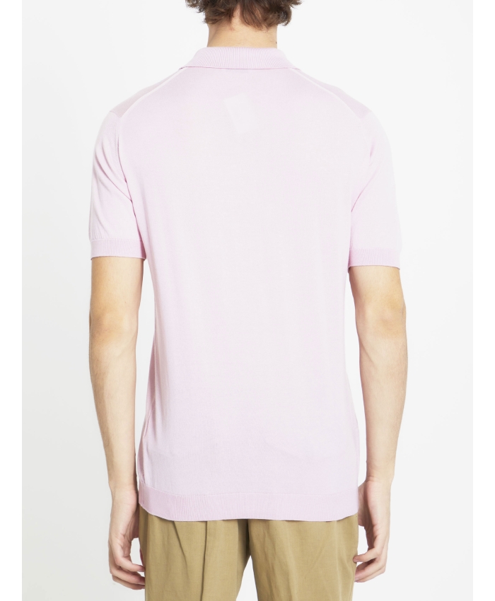 JOHN SMEDLEY - Pink cotton polo shirt
