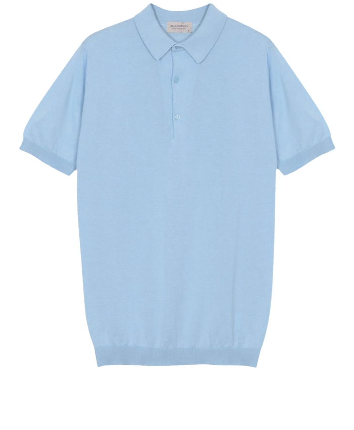 JOHN SMEDLEY - Light-blue cotton polo shirt