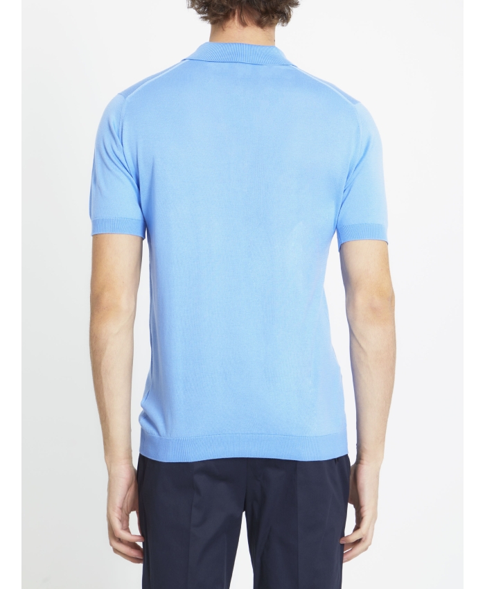JOHN SMEDLEY - Polo in cotone azzurro