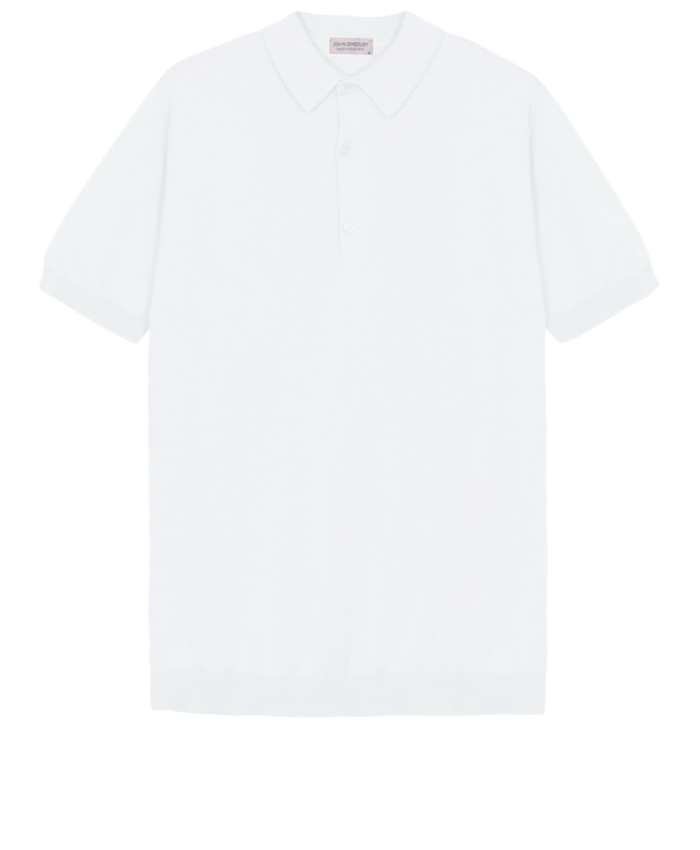JOHN SMEDLEY - White cotton polo shirt