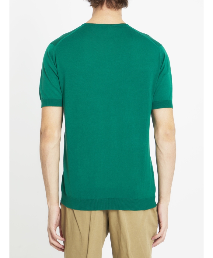 JOHN SMEDLEY - Emerald green cotton jumper
